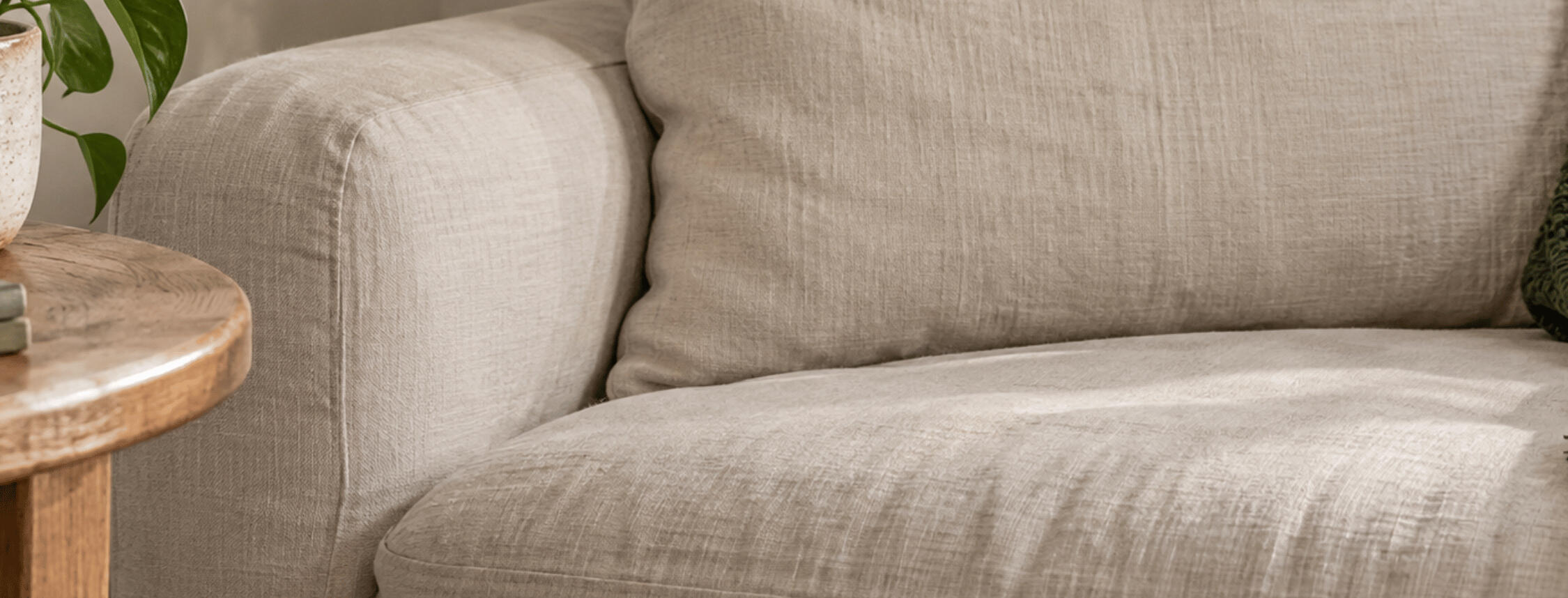 Shared common area placeholder with a sofa and green throw - photos coming soon.